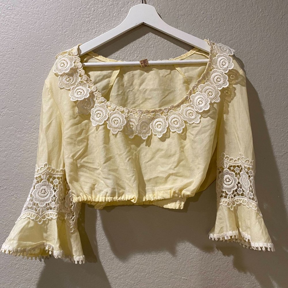 Vintage Cream Dirndl Blouse from Diolen